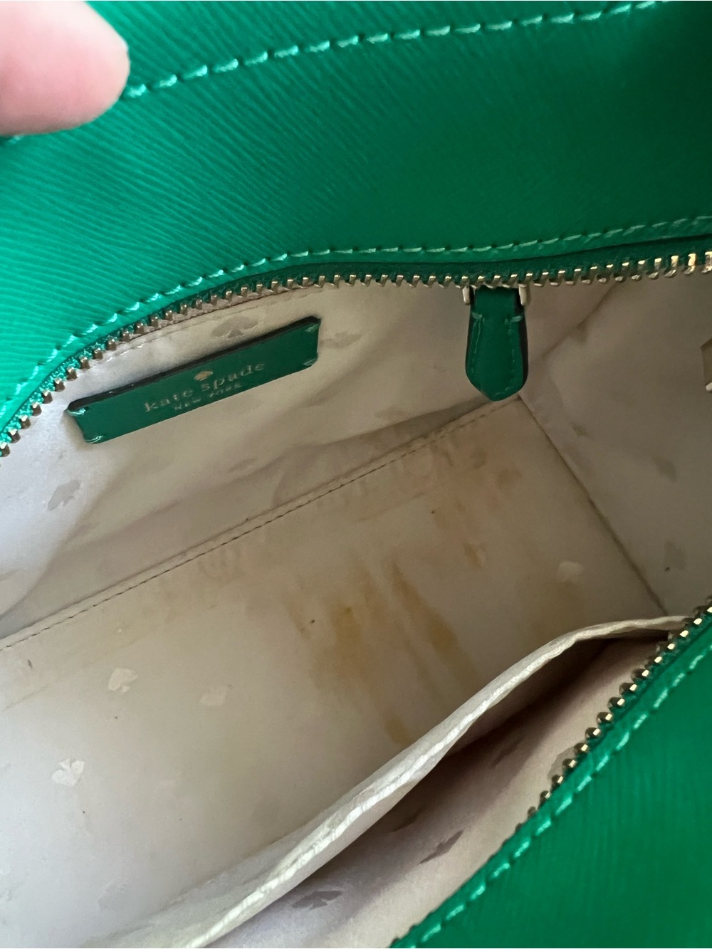 Kate Spade Satchel Staci Saffiano Leather Structured Crossbody Green Medium NWOT - Picture 8 of 8
